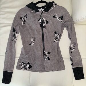Lululemon zip up scuba hoodie - gray floral